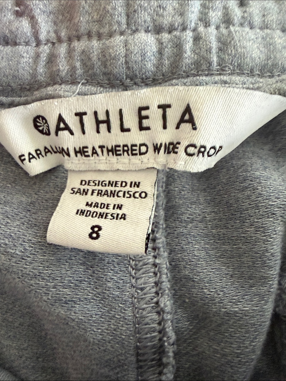 Athleta Farallon Blue Heathered Mid Rise Wide Leg Crop Size 8 - Picture 6 of 7